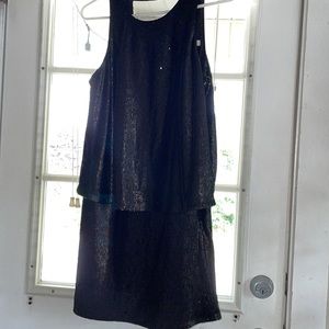Halston heritage sparkly black mini dress, size small